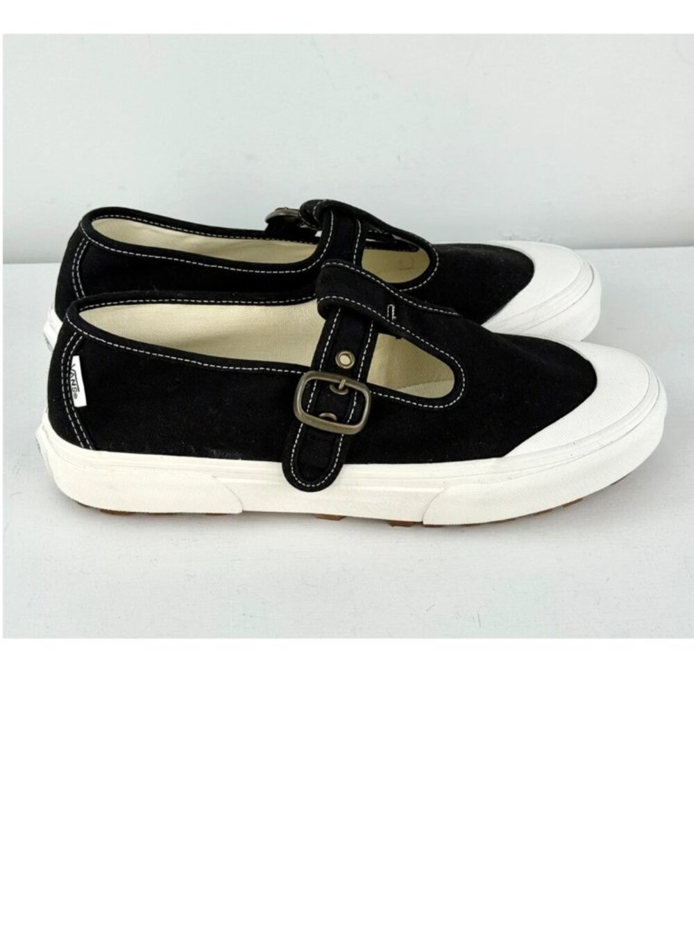 Men's 6, Women's 7.5 - VANS Style 93 Black Mary Jane Canvas Shoes